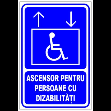 Semn pentru ascensor de persoane cu dizabilitati